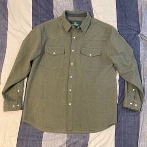Schnee’s Mens Flannel Button Up L/S Pearl Snap Grey